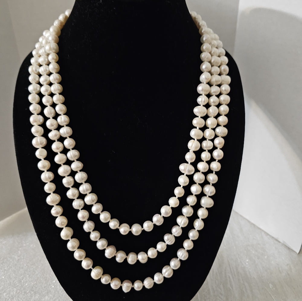 80" Rope Strand of FRESHWATER PEARLS 8-10MM